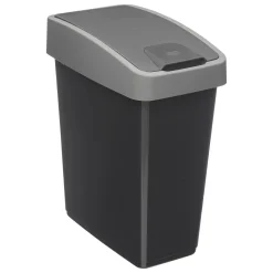 Cubo de basura de dos aberturas negro 45L
