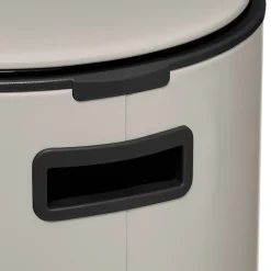 Cubo de basura DELTA beige de metal 30l