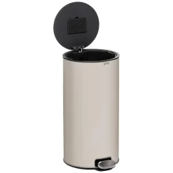 Cubo de basura DELTA beige de metal 30l