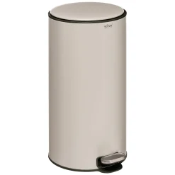 Cubo de basura DELTA beige de metal 30l