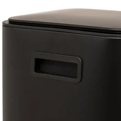 Cubo de basura DELTA negro metálico 30L
