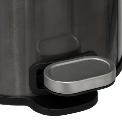 Cubo de basura negro de metal con pedal DELTA 6l