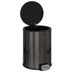 Cubo de basura negro de metal con pedal DELTA 6l