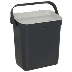 Cubo de basura rectangular negro 5L