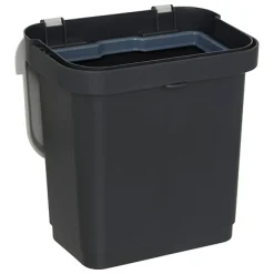Cubo de basura rectangular negro 5L
