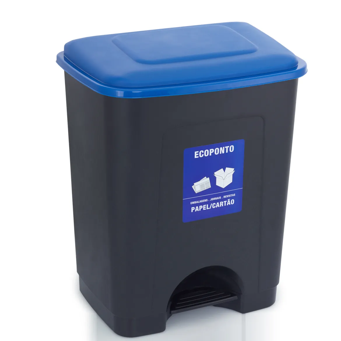 Cubo De Reciclaje De Plástico 35L Azul