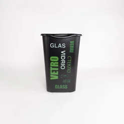 Cubo de reciclaje para vidrio negro 50L