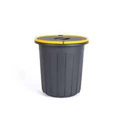 Cubo reciclaje negro con asa amarilla 25L