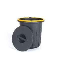 Cubo reciclaje negro con asa amarilla 25L