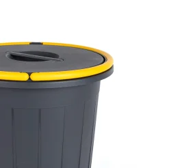 Cubo reciclaje negro con asa amarilla 25L