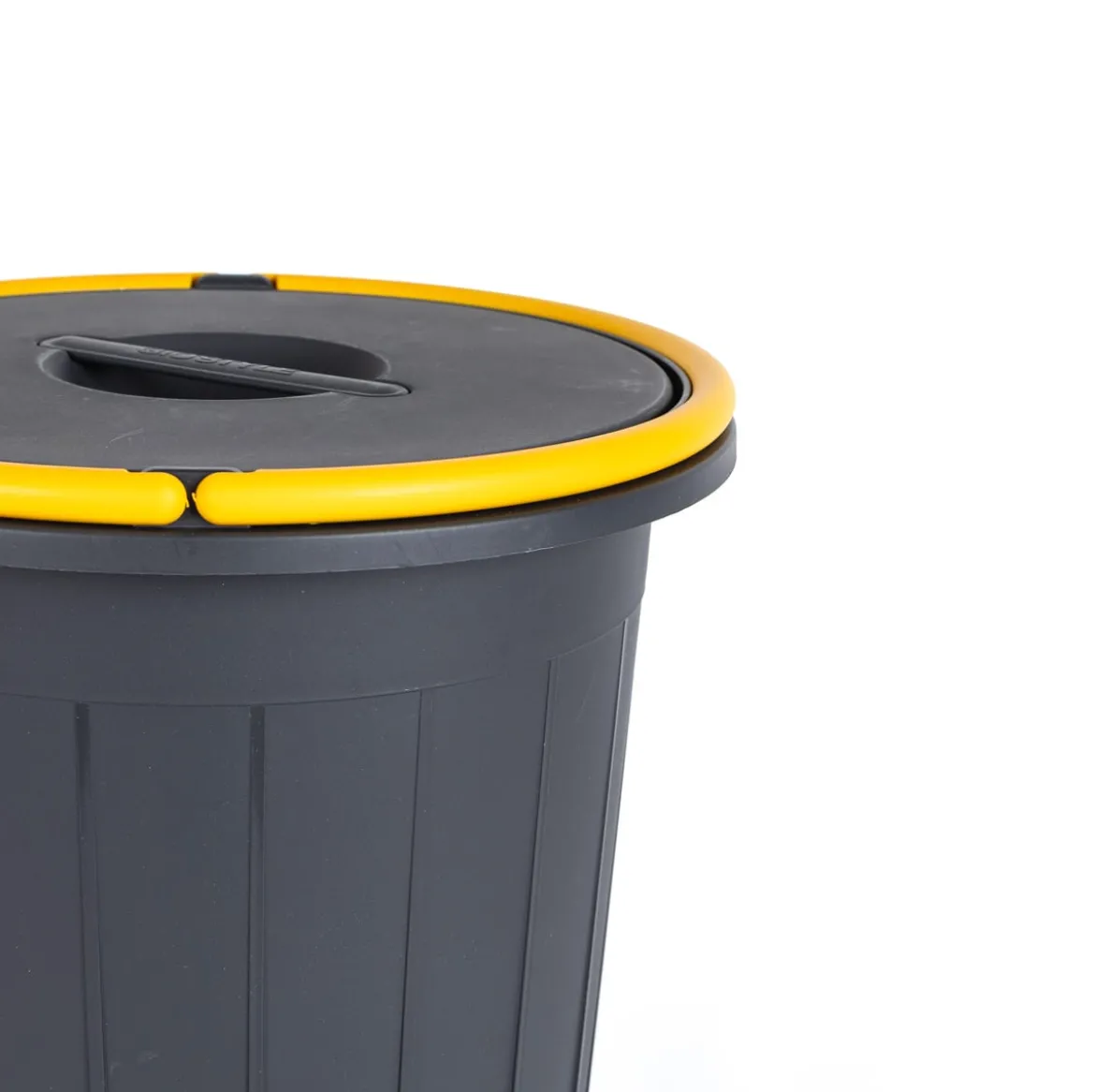 Cubo reciclaje negro con asa amarilla 25L