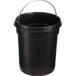 Cubo wc blanco de metal con tapa de bambú 3L