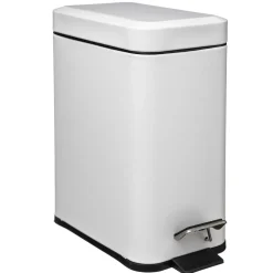 Cubo wc rectangular blanco 5L