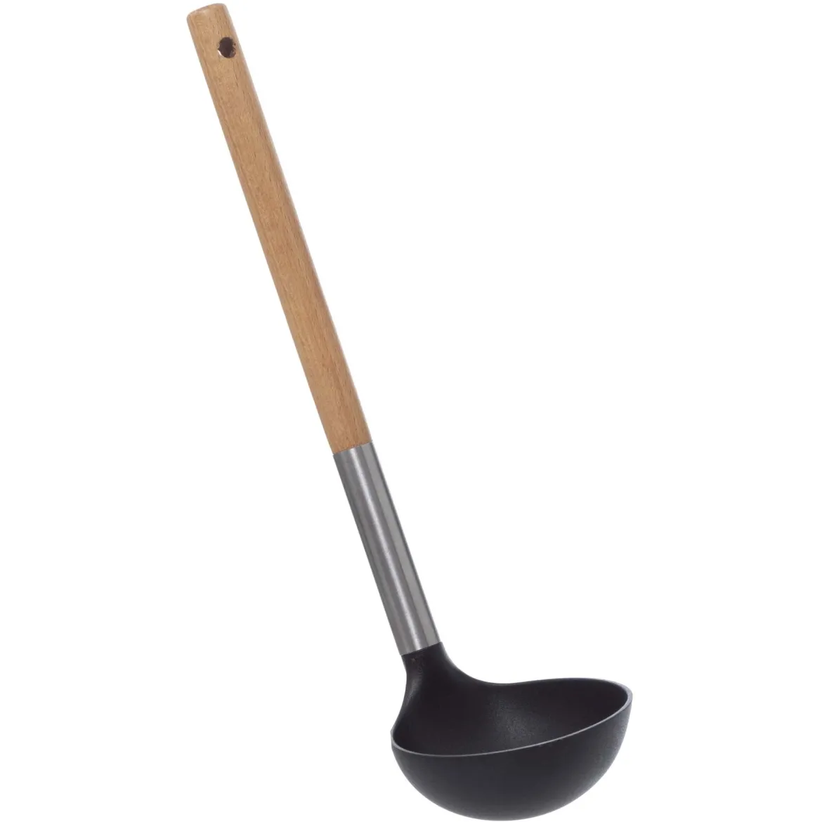 Cucharón De Sopa Nailon Mango Madera