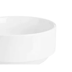Cuenco Apilable Blanco De Porcelana 42cl
