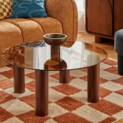 Cuenco decorativo HOMY marrón de madera paulownia