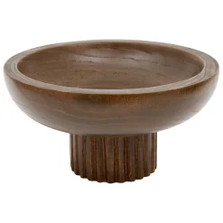 Cuenco decorativo HOMY marrón de madera paulownia