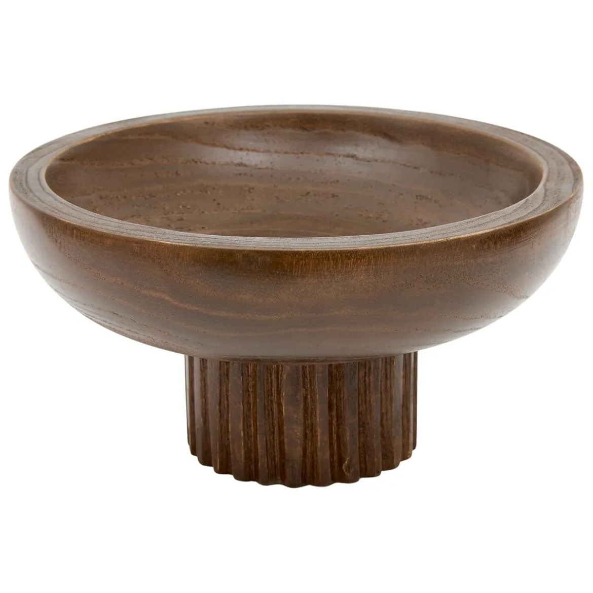 Cuenco decorativo HOMY marrón de madera paulownia