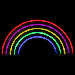 Decoración mural led neón arco iris
