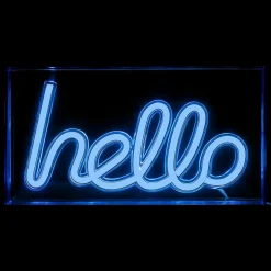 Decoración mural led neon hello
