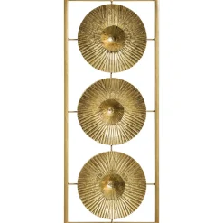 Decoración Pared Metal Dorado 25x61Cm
