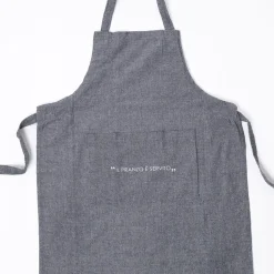 Delantal de cocina con frase gris oscuro 60x80cm