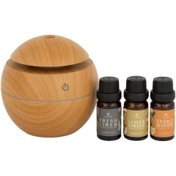 Difusor marrón 130ml con 3 botellas aceite perfume