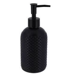 Dispensador de jabón líquido de vidrio negro 410ml