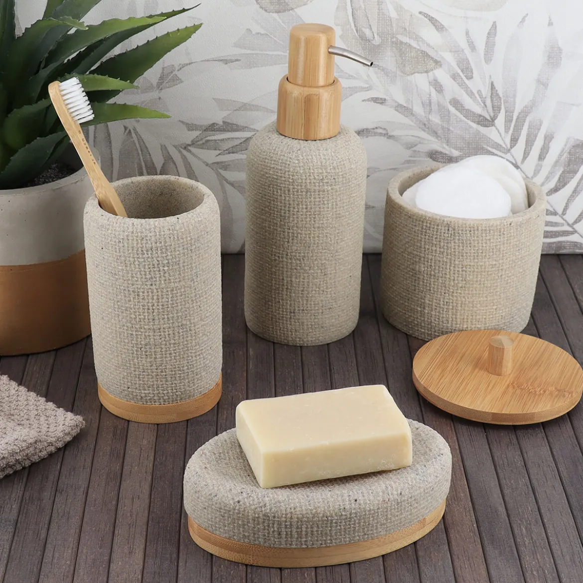 Dispensador de jabón líquido efecto malla natural