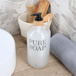 Dispensador Jabón Líquido De Vidrio Pure Soap