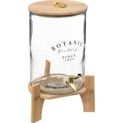 Dispensador Para Bebidas Botânica De Vidrio Y Bam
