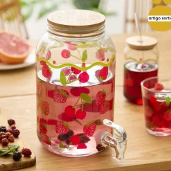 Dispensador para líquidos FRUITY de vidrio 4L