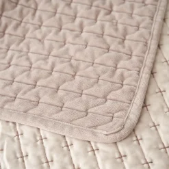 Edredón CAMILA beige de terciopelo 160x220cm