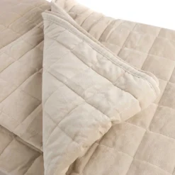 Edredón ORLANDO beige de terciopelo 240x260cm