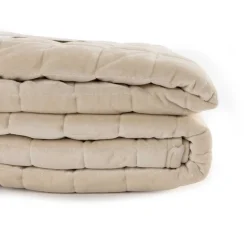 Edredón ORLANDO beige de terciopelo 240x260cm