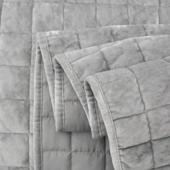 Edredón ORLANDO gris de terciopelo 240x260cm