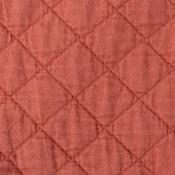 Edredón STONEWASHED terracota con volante 220x240c