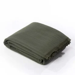 Edredón verde con volante de encaje 220x240cm