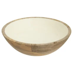 Ensaladera INAYA blanca de madera de mango 25cm