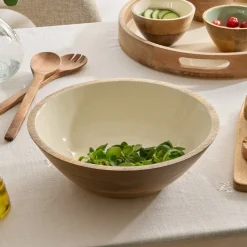 Ensaladera INAYA blanco de madera de mango 30cm