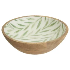 Ensaladera INAYA verde de madera de mango 25cm