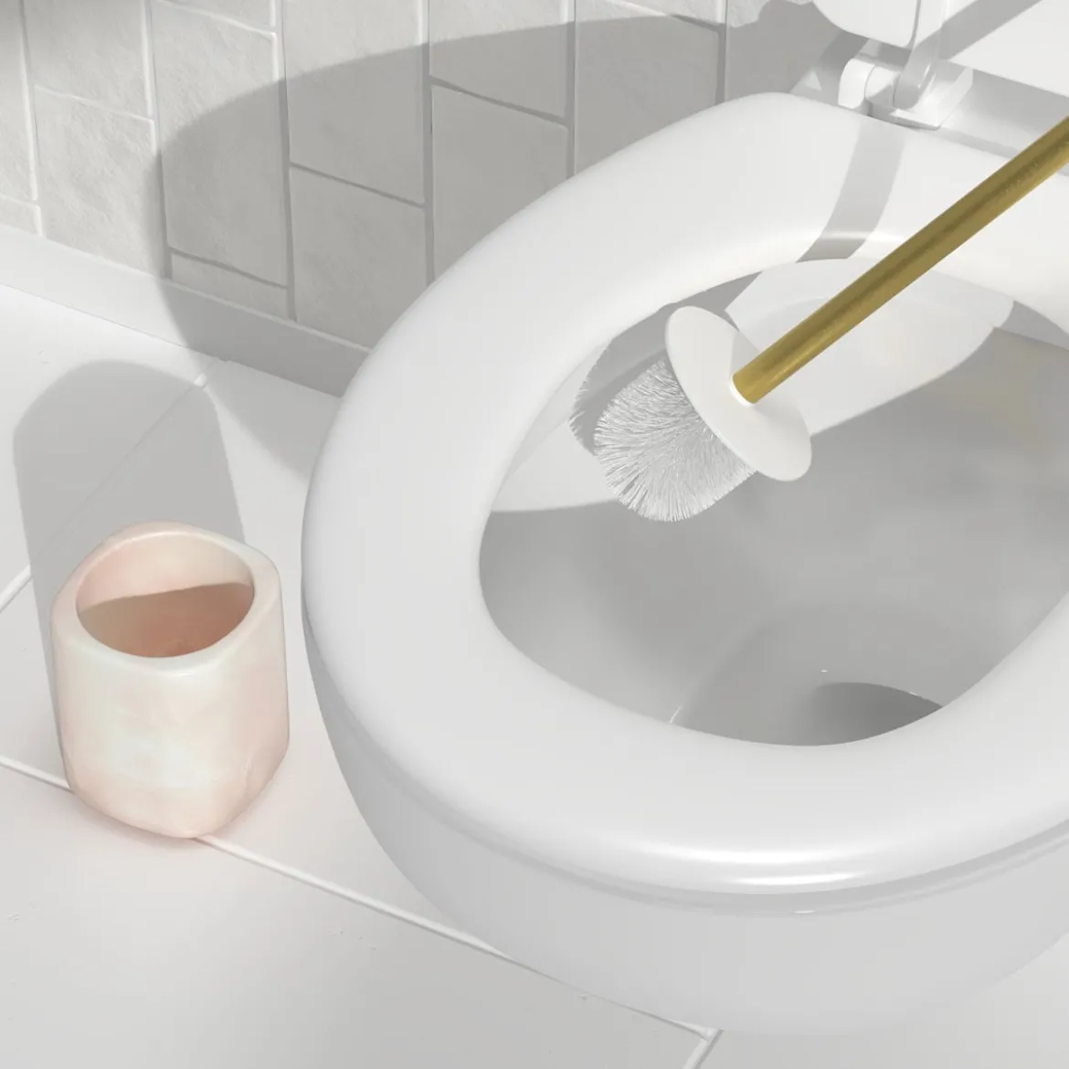 Escobillero wc CLOUDY blanco D9x36cm