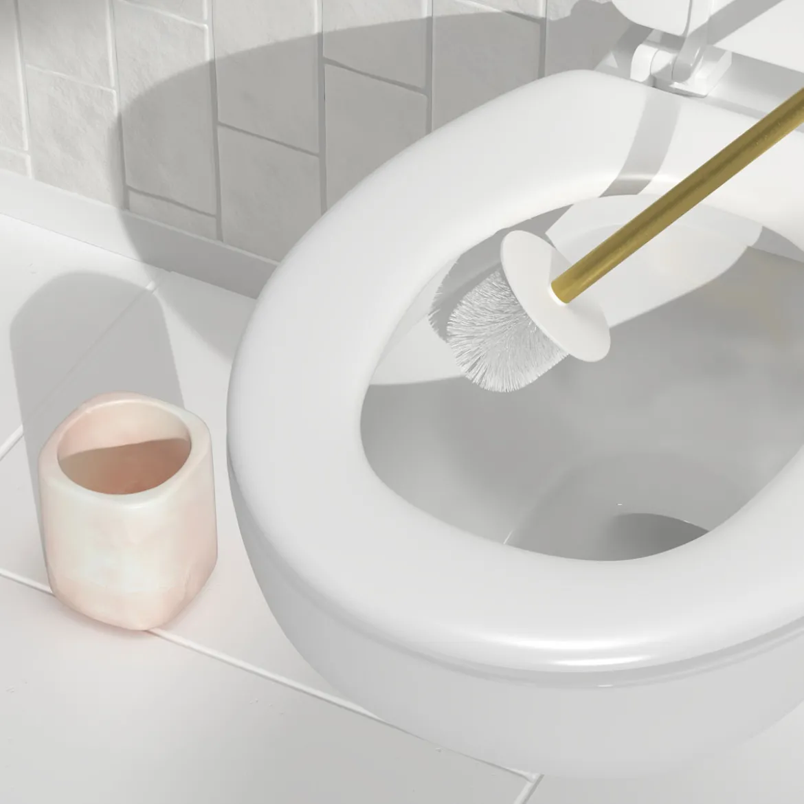 Escobillero wc CLOUDY blanco D9x36cm