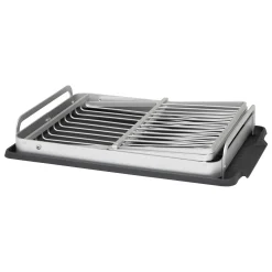 Escurreplatos plegable gris de aluminio