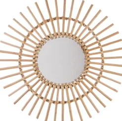 Espejo Decorativo Sol De Ratán 58Cm