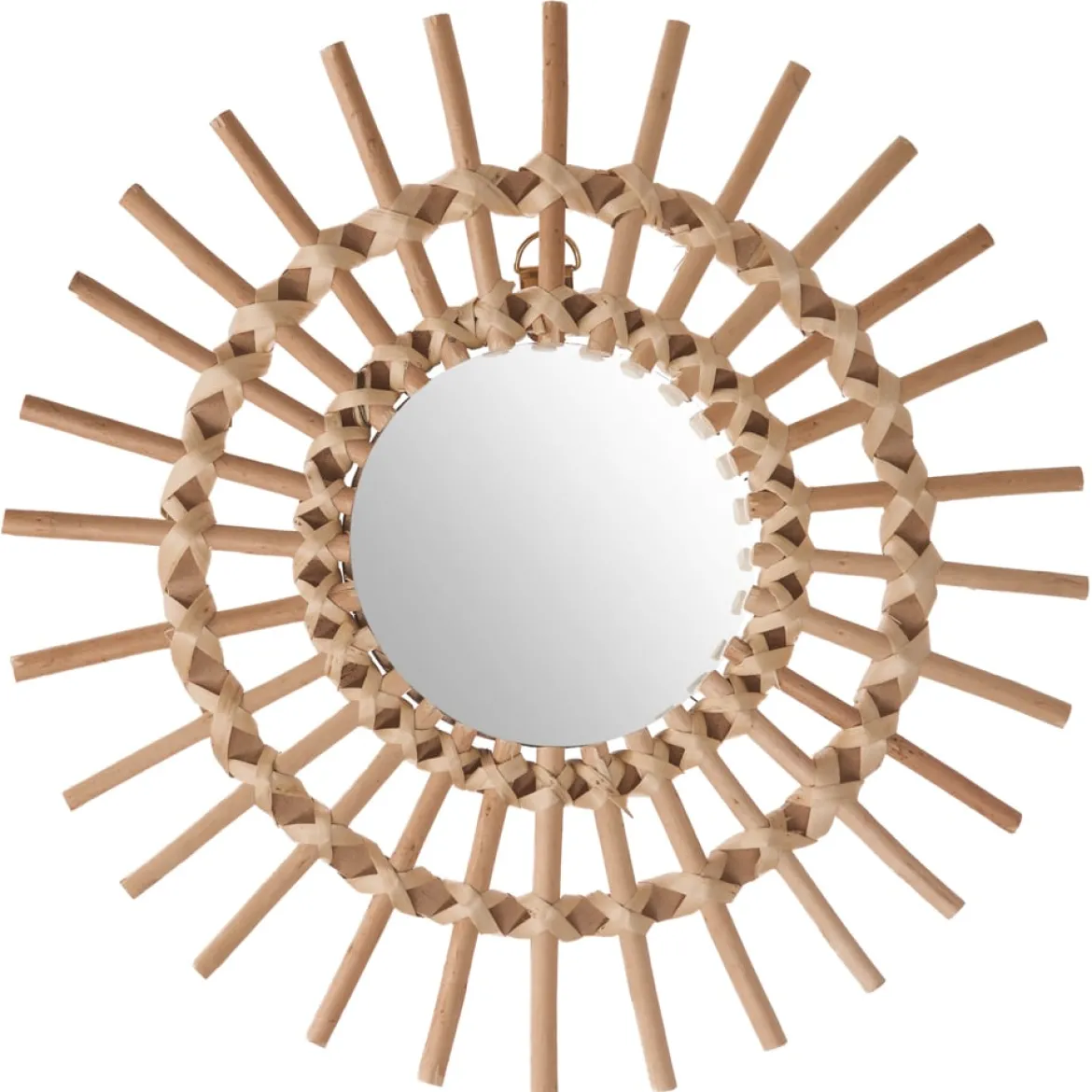 Espejo Decorativo Sol De Ratán 30Cm
