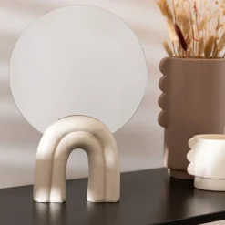 Espejo De Mesa De Resina Blanco Bli