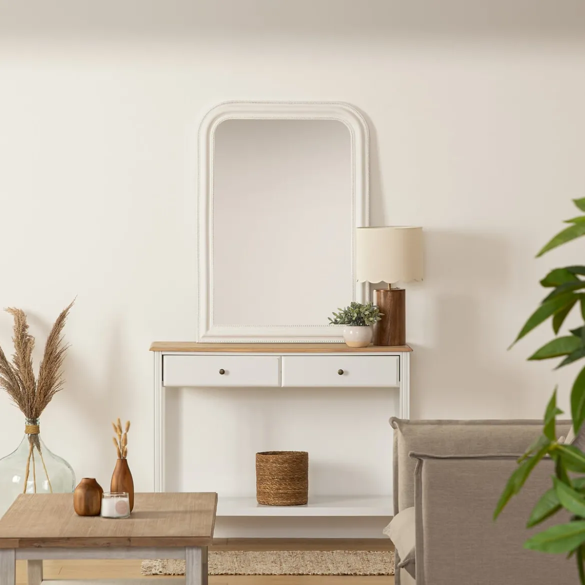 Espejo de pared ADÈLE blanco