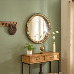 Espejo de pared BARREL dorado 90x9x90cm