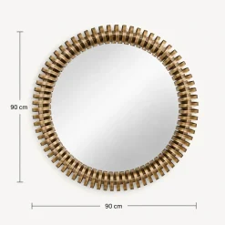 Espejo de pared BARREL dorado 90x9x90cm